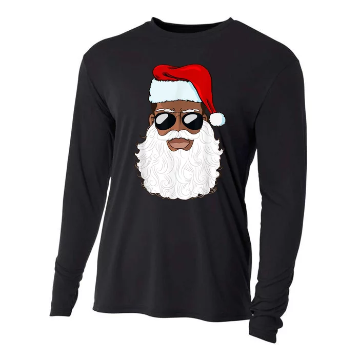 Black Santa African American Cooling Performance Long Sleeve Crew