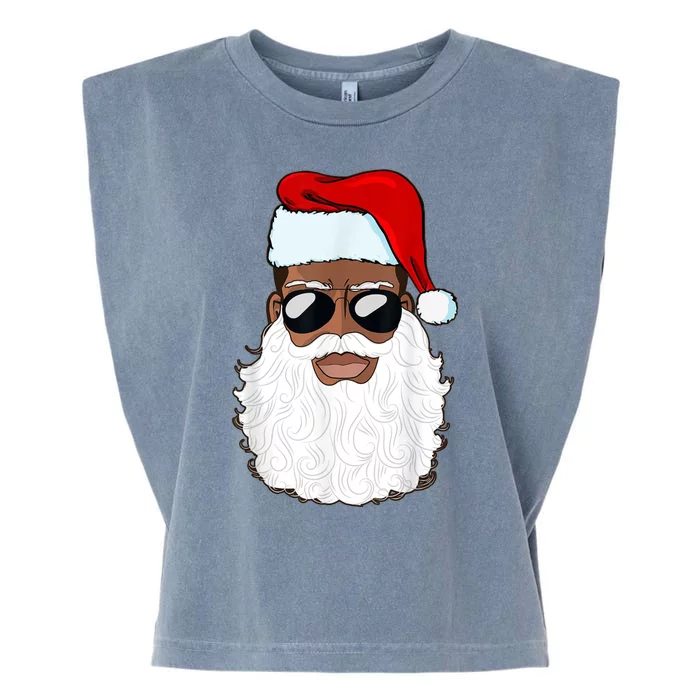 Black Santa African American Garment-Dyed Women's Muscle Tee