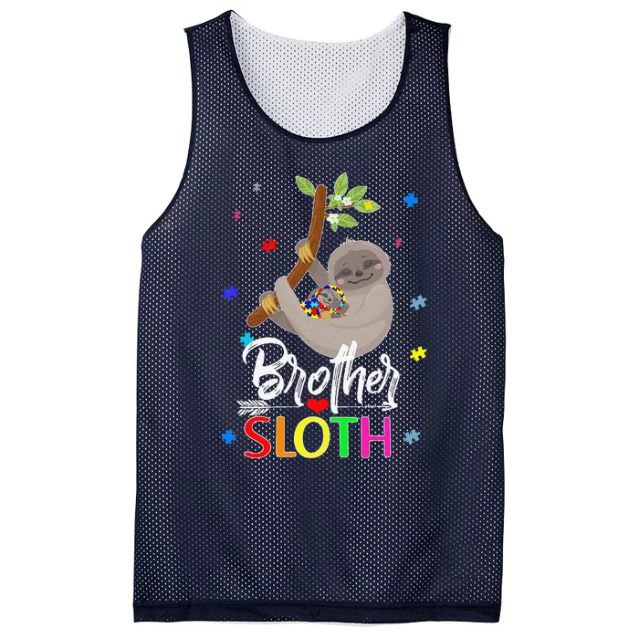 Brother Sloth Autism Awareness Love Supports Mesh Reversible Basketball Jersey Tank