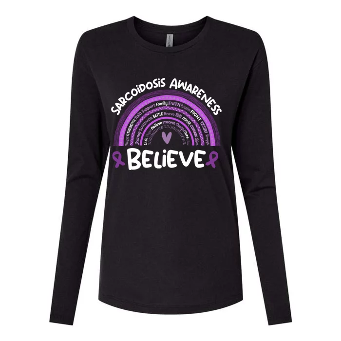 Believe Sarcoidosis Awareness Month Gift Sarcoidosis Cute Gift Womens Cotton Relaxed Long Sleeve T-Shirt