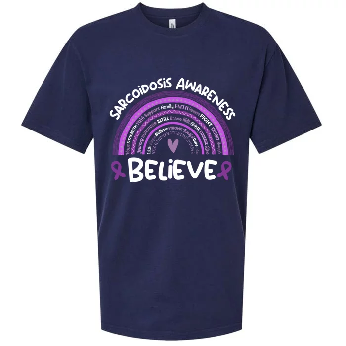 Believe Sarcoidosis Awareness Month Gift Sarcoidosis Cute Gift Sueded Cloud Jersey T-Shirt