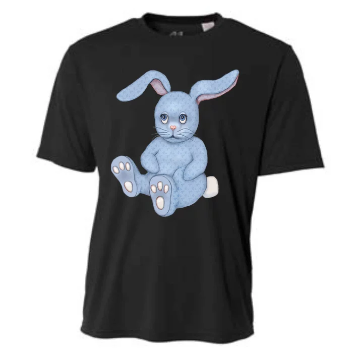 Blue Stuffed Animal Rabbit Cooling Performance Crew T-Shirt