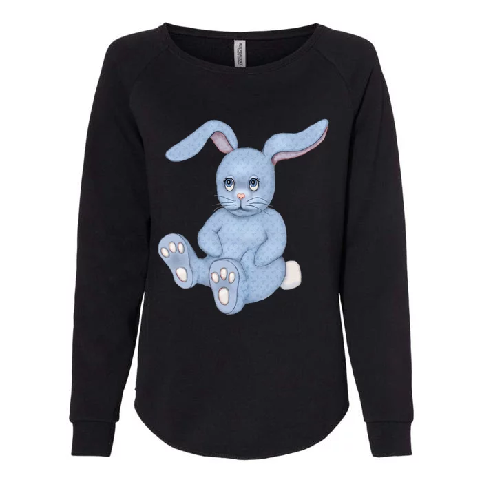 Blue Stuffed Animal Rabbit Womens California Wash Sweatshirt