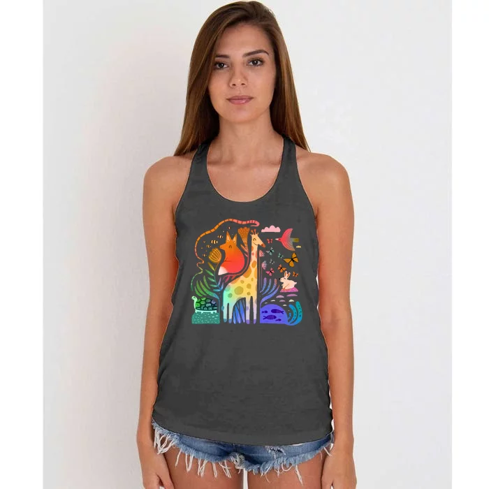 Biodiversity Science Animal Nature Women's Knotted Racerback Tank