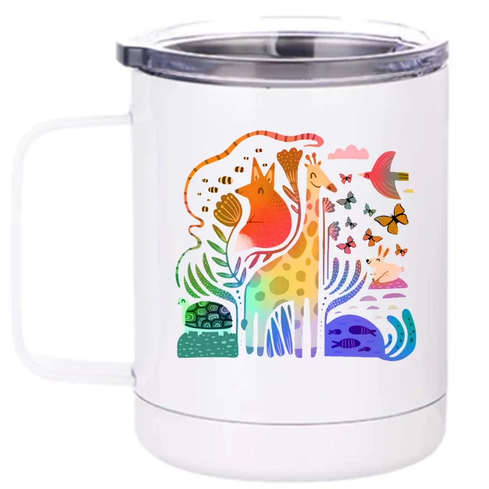 Biodiversity Science Animal Nature Front & Back 12oz Stainless Steel Tumbler Cup