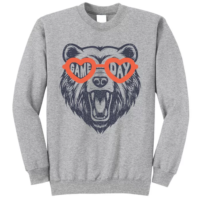 Bear Sunglasses American Football Thanksgiving Game Day Tall Sweatshirt