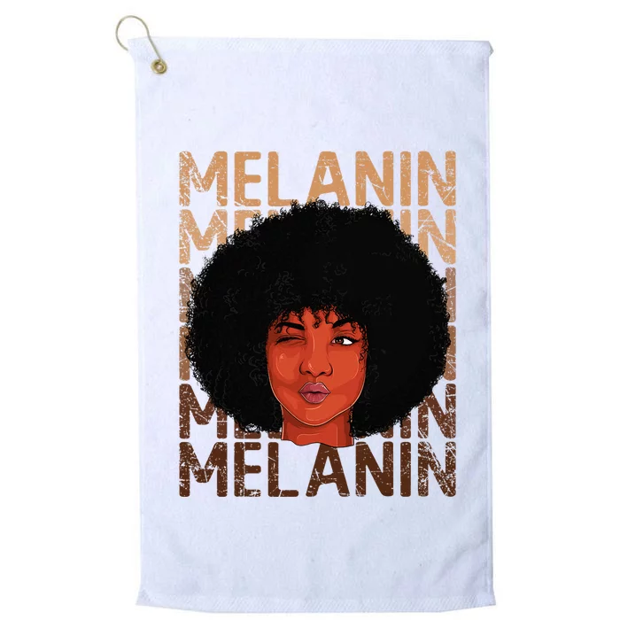 Black Strong  Afro Love Melanin African Platinum Collection Golf Towel