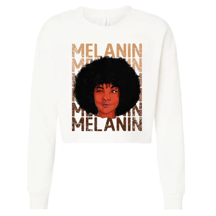 Black Strong  Afro Love Melanin African Cropped Pullover Crew