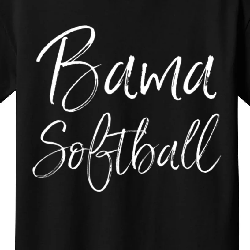 Bama Softball Alabama Southern Tuscaloosa Troy Mobile Shoals Kids T-Shirt