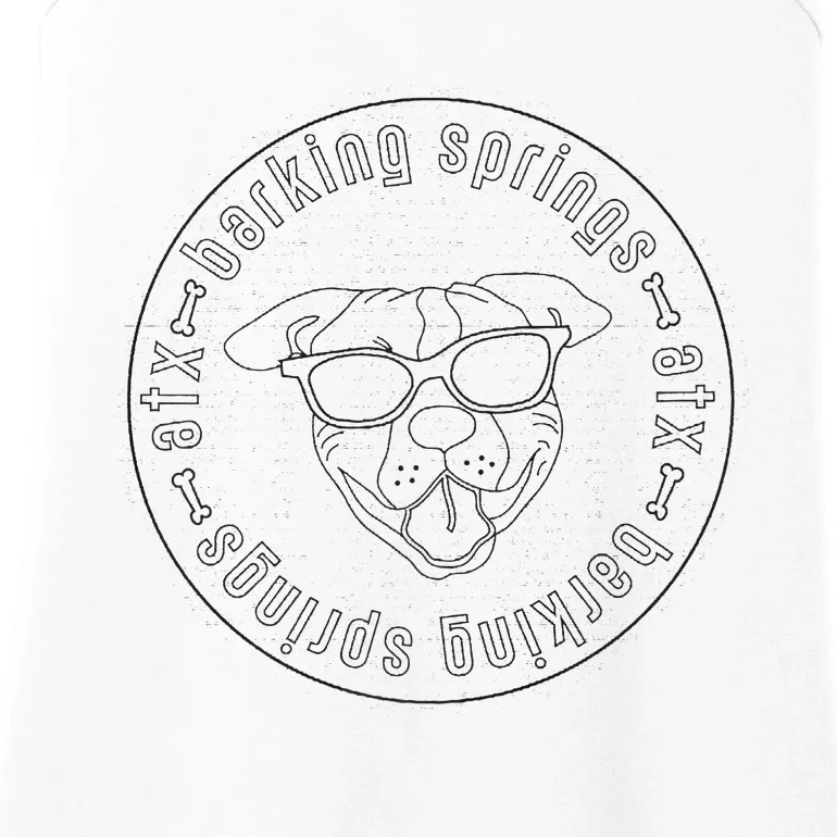 Barking Springs At Zilker Park ATX Gritty Grey Dog Logo Ladies Essential Tank