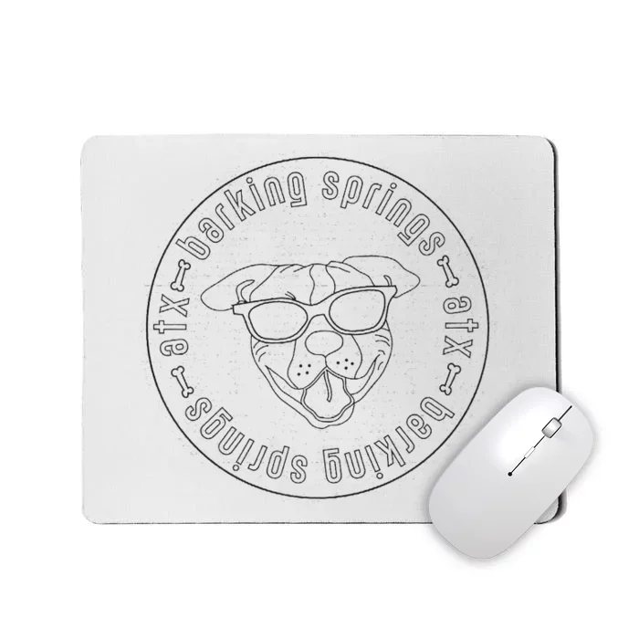 Barking Springs At Zilker Park ATX Gritty Grey Dog Logo Mousepad