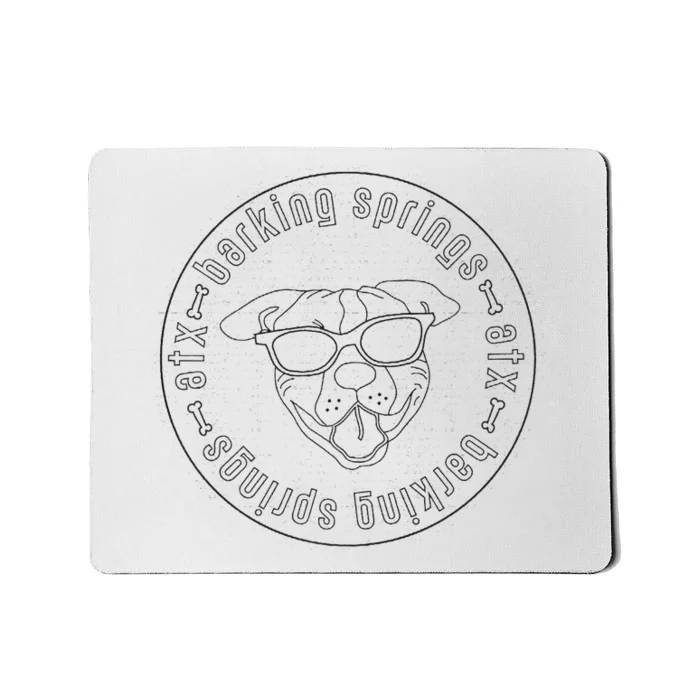 Barking Springs At Zilker Park ATX Gritty Grey Dog Logo Mousepad