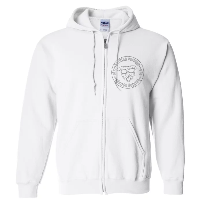 Barking Springs At Zilker Park ATX Gritty Grey Dog Logo Full Zip Hoodie