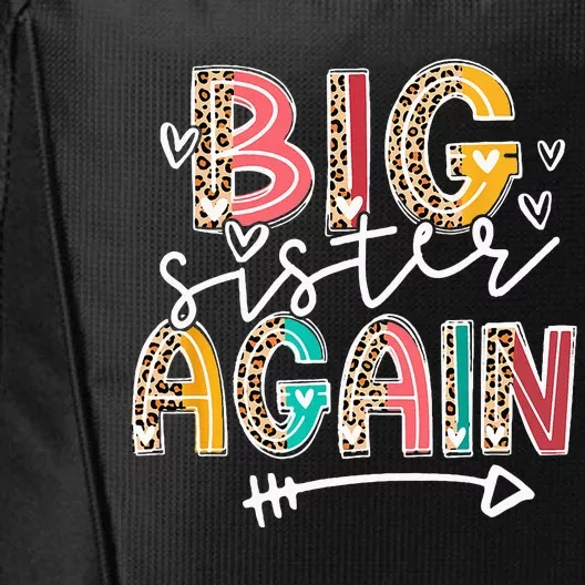 Big Sister Again Leopard Soon To Be Sis Announcement City Backpack