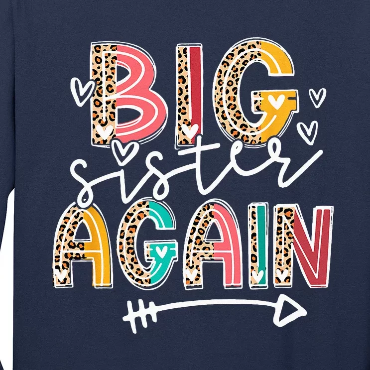 Big Sister Again Leopard Soon To BeSis Announcement Long Sleeve Shirt