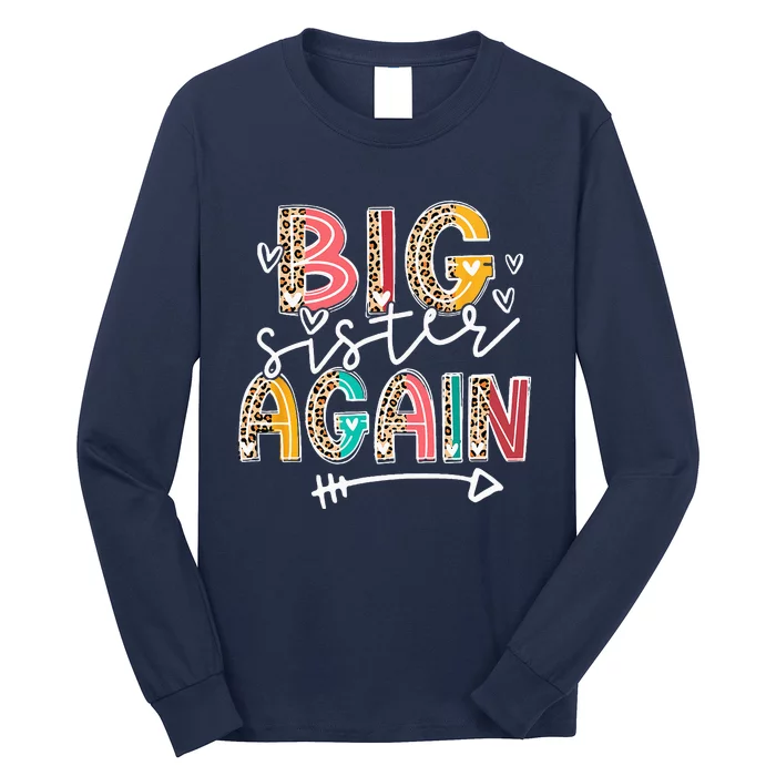 Big Sister Again Leopard Soon To BeSis Announcement Long Sleeve Shirt