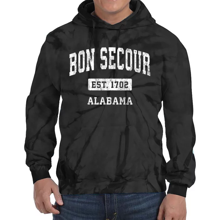 Bon Secour Alabama Al Vintage Sports Tie Dye Hoodie