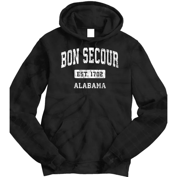 Bon Secour Alabama Al Vintage Sports Tie Dye Hoodie