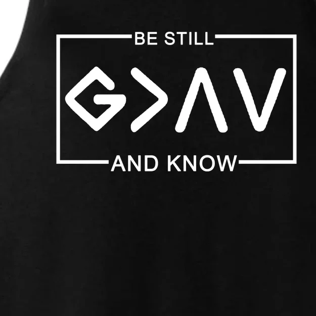 Be Still And Know, God Is Greater Than The Highs And Lows Ladies Tri-Blend Wicking Tank