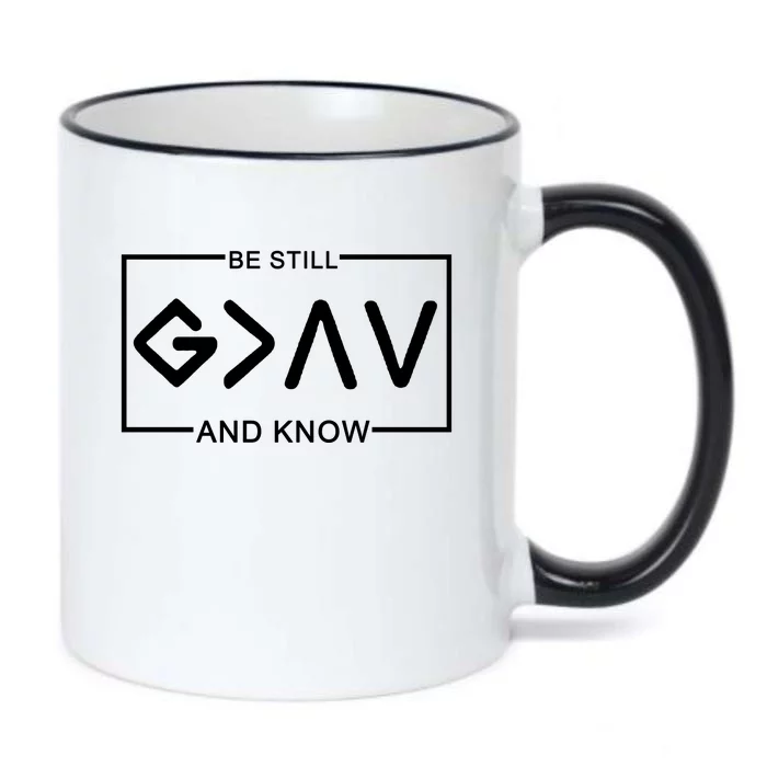 Be Still And Know, God Is Greater Than The Highs And Lows Black Color Changing Mug