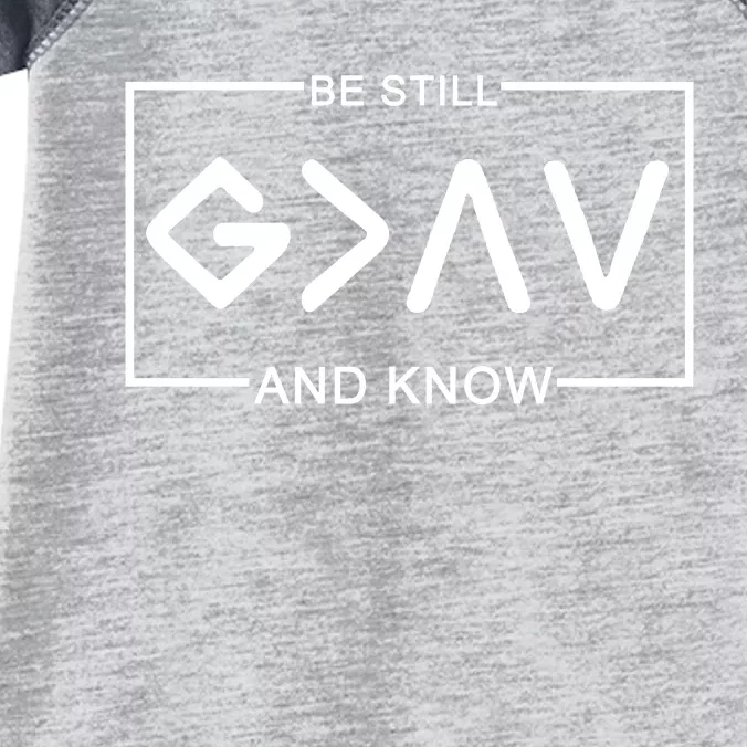 Be Still And Know, God Is Greater Than The Highs And Lows Infant Baby Jersey Bodysuit