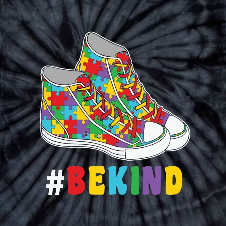 Bekind Shoes Autism Puzzle Autism Awareness Day Tie-Dye T-Shirt