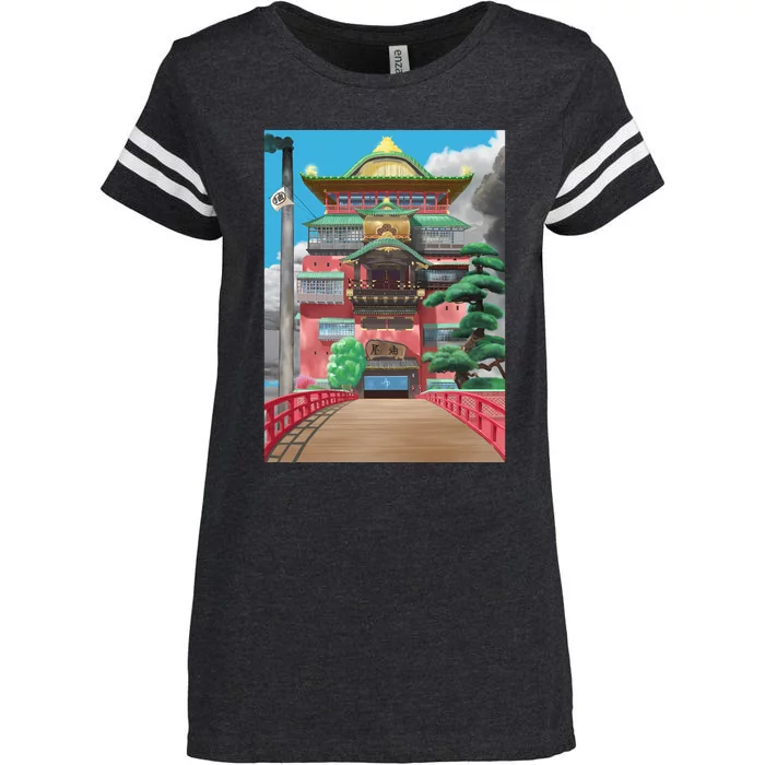 Bathhouse Spirited Away Digital Art Enza Ladies Jersey Football T-Shirt