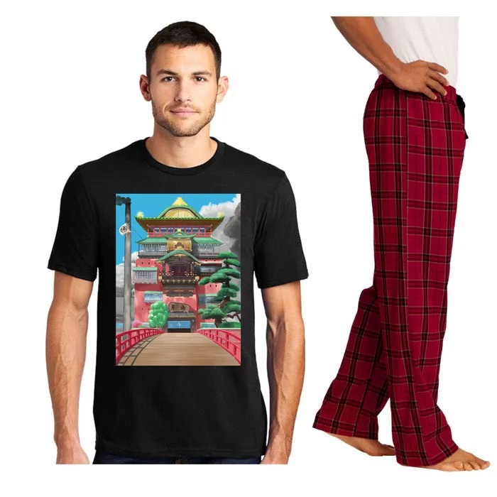 Bathhouse Spirited Away Digital Art Pajama Set