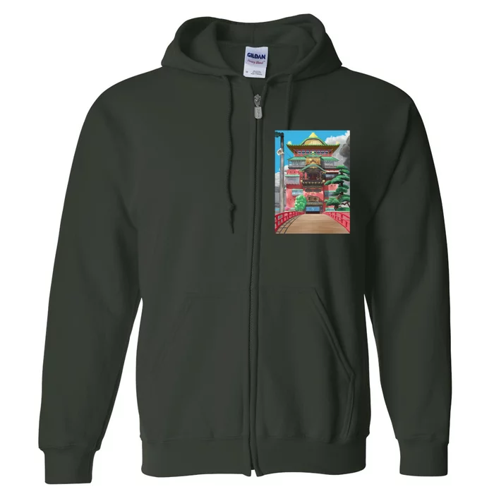 Bathhouse Spirited Away Digital Art Full Zip Hoodie