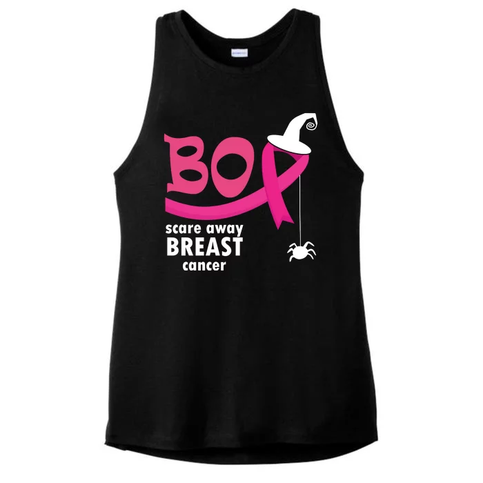 Boo Scare Away Breast Cancer Awareness Spooky Ladies Tri-Blend Wicking Tank