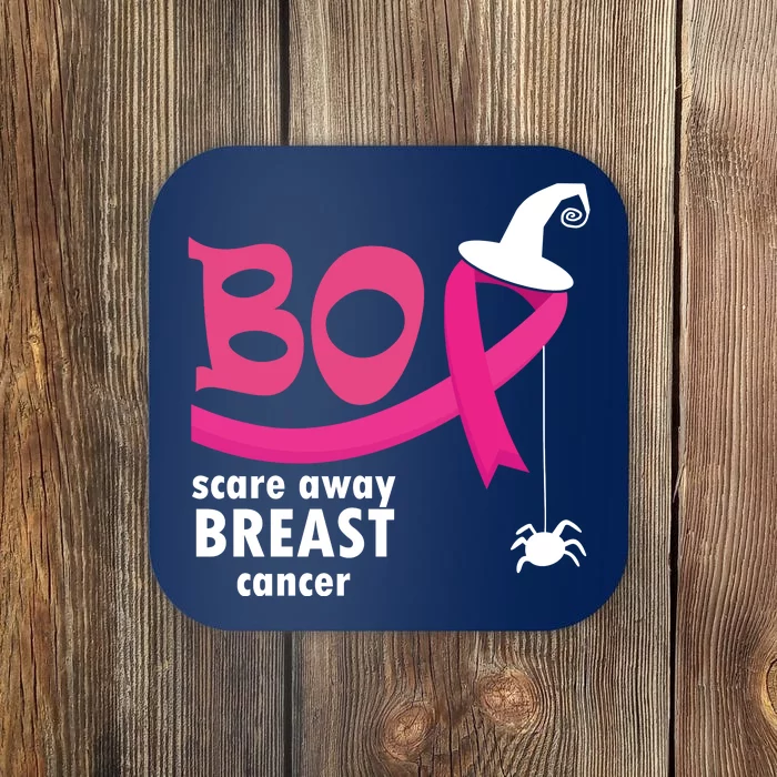 Boo Scare Away Breast Cancer Awareness Spooky Coaster