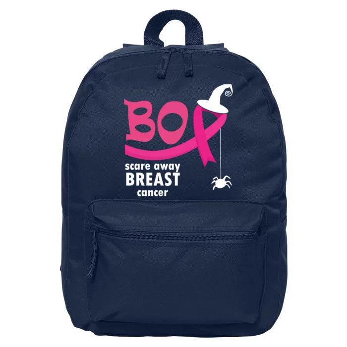 Boo Scare Away Breast Cancer Awareness Spooky 16 in Basic Backpack