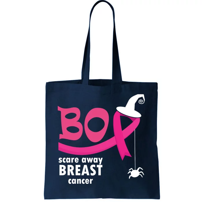 Boo Scare Away Breast Cancer Awareness Spooky Tote Bag