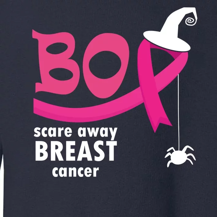 Boo Scare Away Breast Cancer Awareness Spooky Toddler Sweatshirt