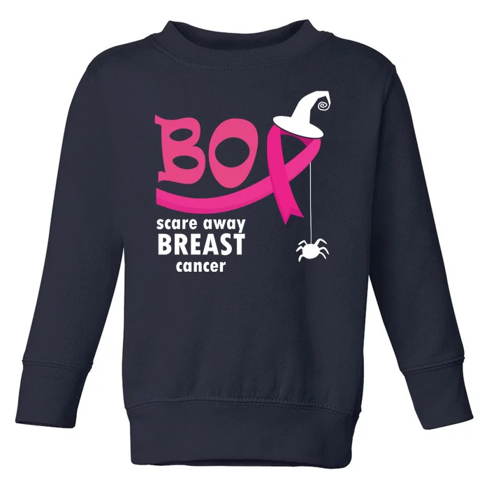 Boo Scare Away Breast Cancer Awareness Spooky Toddler Sweatshirt