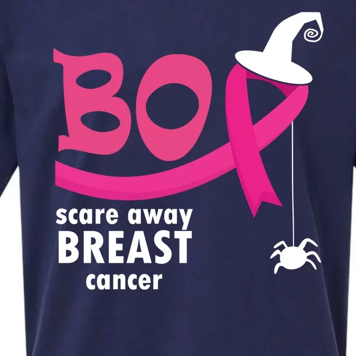 Boo Scare Away Breast Cancer Awareness Spooky Sueded Cloud Jersey T-Shirt