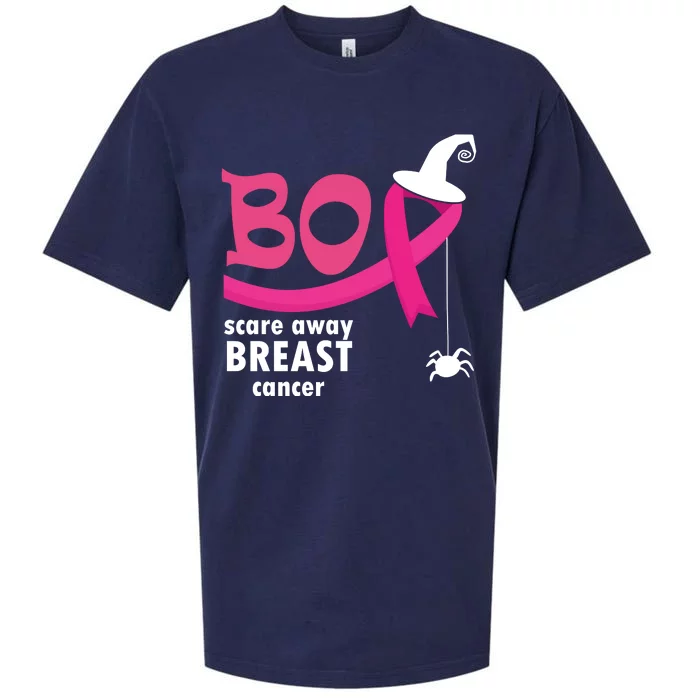 Boo Scare Away Breast Cancer Awareness Spooky Sueded Cloud Jersey T-Shirt