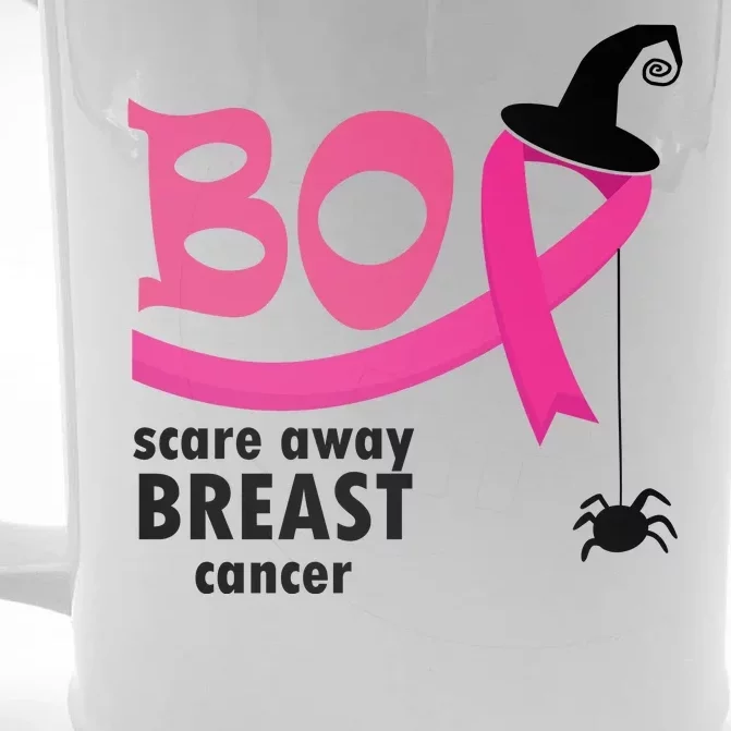 Boo Scare Away Breast Cancer Awareness Spooky Front & Back Beer Stein