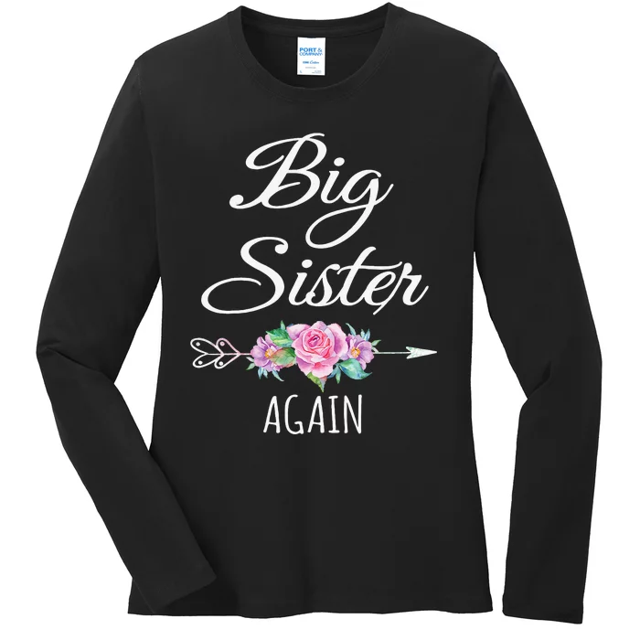 Big Sister Again Big Sister Announcement Ladies Long Sleeve Shirt