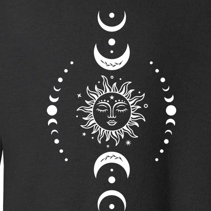 Boho Sun And Moon Celestial Crescent Moon Phases Funny Gift Men Women Toddler Sweatshirt