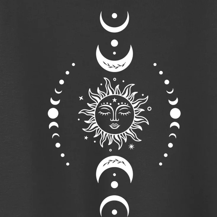 Boho Sun And Moon Celestial Crescent Moon Phases Funny Gift Men Women Toddler T-Shirt