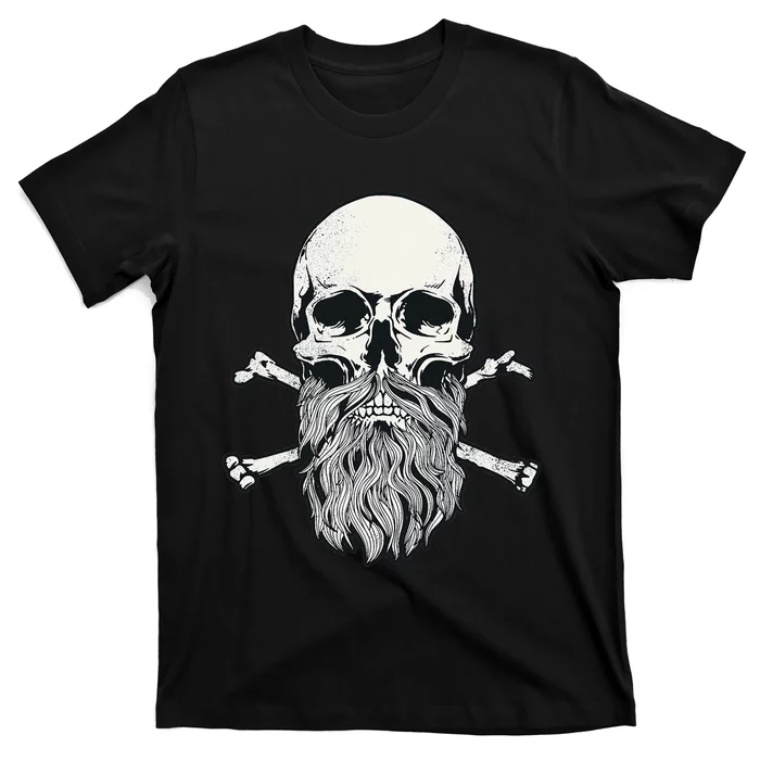 Bearded Skull and Crossbones Pirate Beard T-Shirt