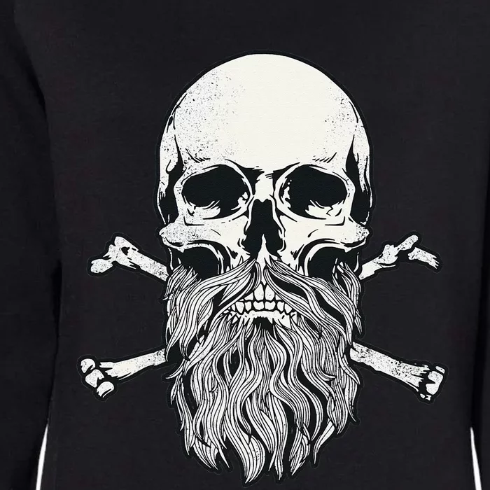 Bearded Skull and Crossbones Pirate Beard Womens California Wash Sweatshirt