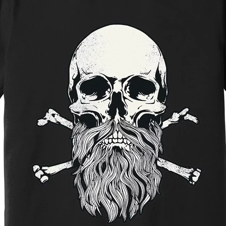 Bearded Skull and Crossbones Pirate Beard Premium T-Shirt