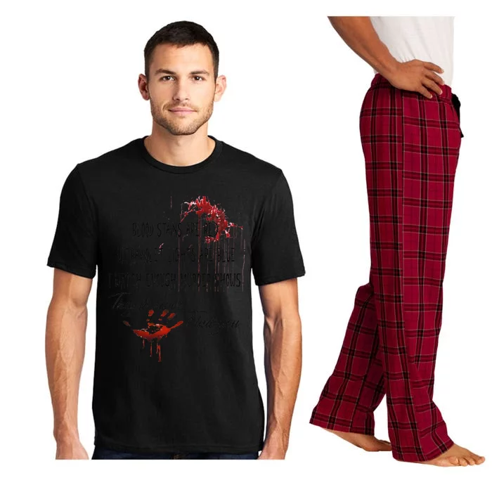 Blood Stains Are Red Ultraviolet Lights Are Blue Halloween Pajama Set