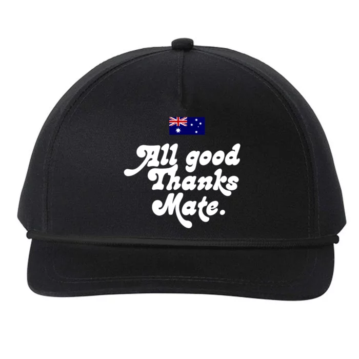 British Slogans All Good Thanks Mate Snapback Five-Panel Rope Hat