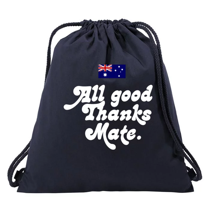 British Slogans All Good Thanks Mate Drawstring Bag