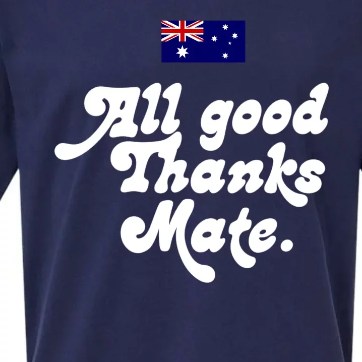 British Slogans All Good Thanks Mate Sueded Cloud Jersey T-Shirt