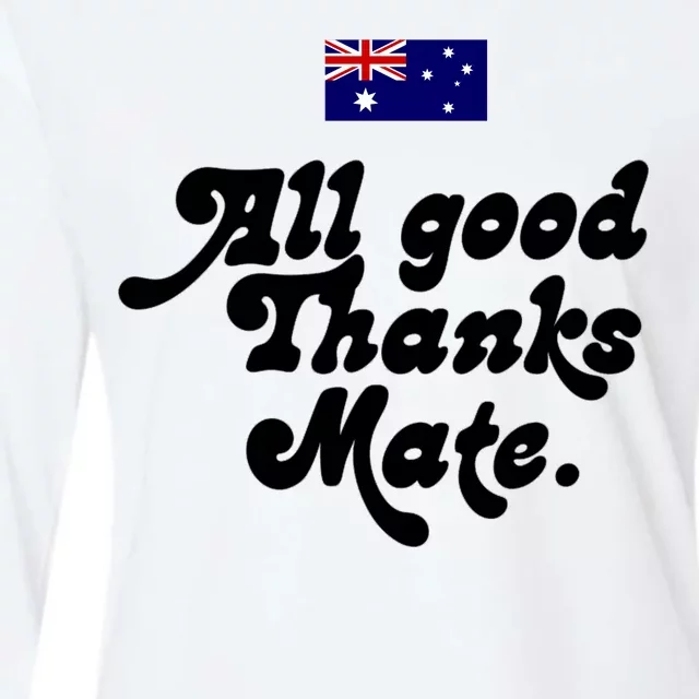 British Slogans All Good Thanks Mate Womens Cotton Relaxed Long Sleeve T-Shirt