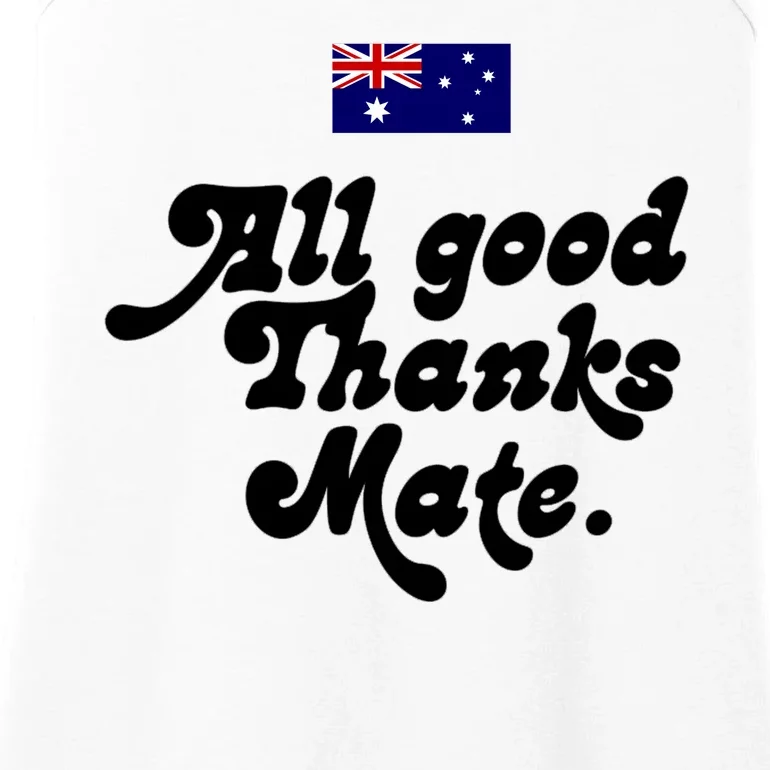 British Slogans All Good Thanks Mate Ladies Essential Tank